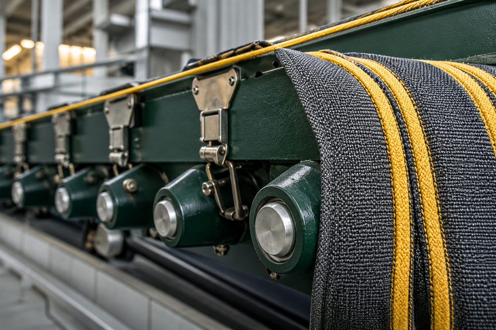 Industrial conveyor webbing