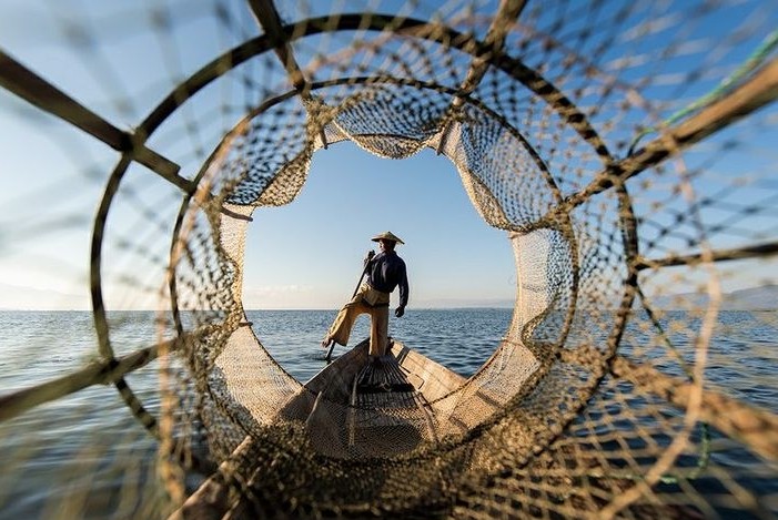 Fisherman with net